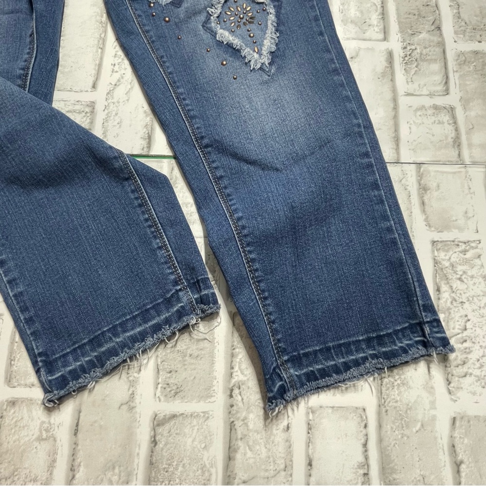 Vintage Code Bleu America "Bestie" Jeans. Gracie. Size 14W. Distressed. Studs - Picture 4 of 15